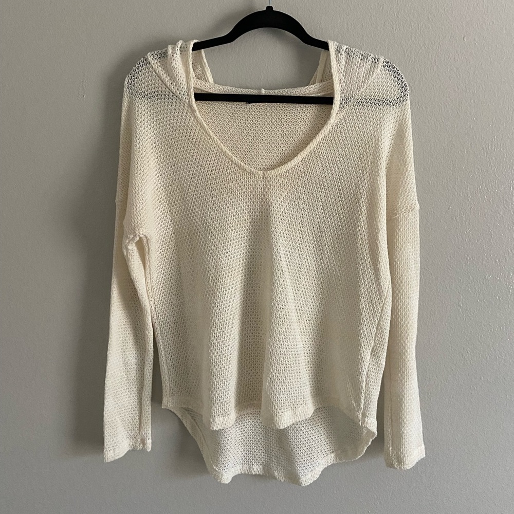 Sweet Claire white hooded sweatshirt.